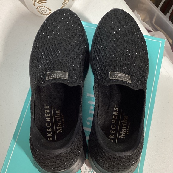 Skechers Black Sparkle Slip-Ons Martha Stewart Design New Martha Stewart NEW - Picture 2 of 5